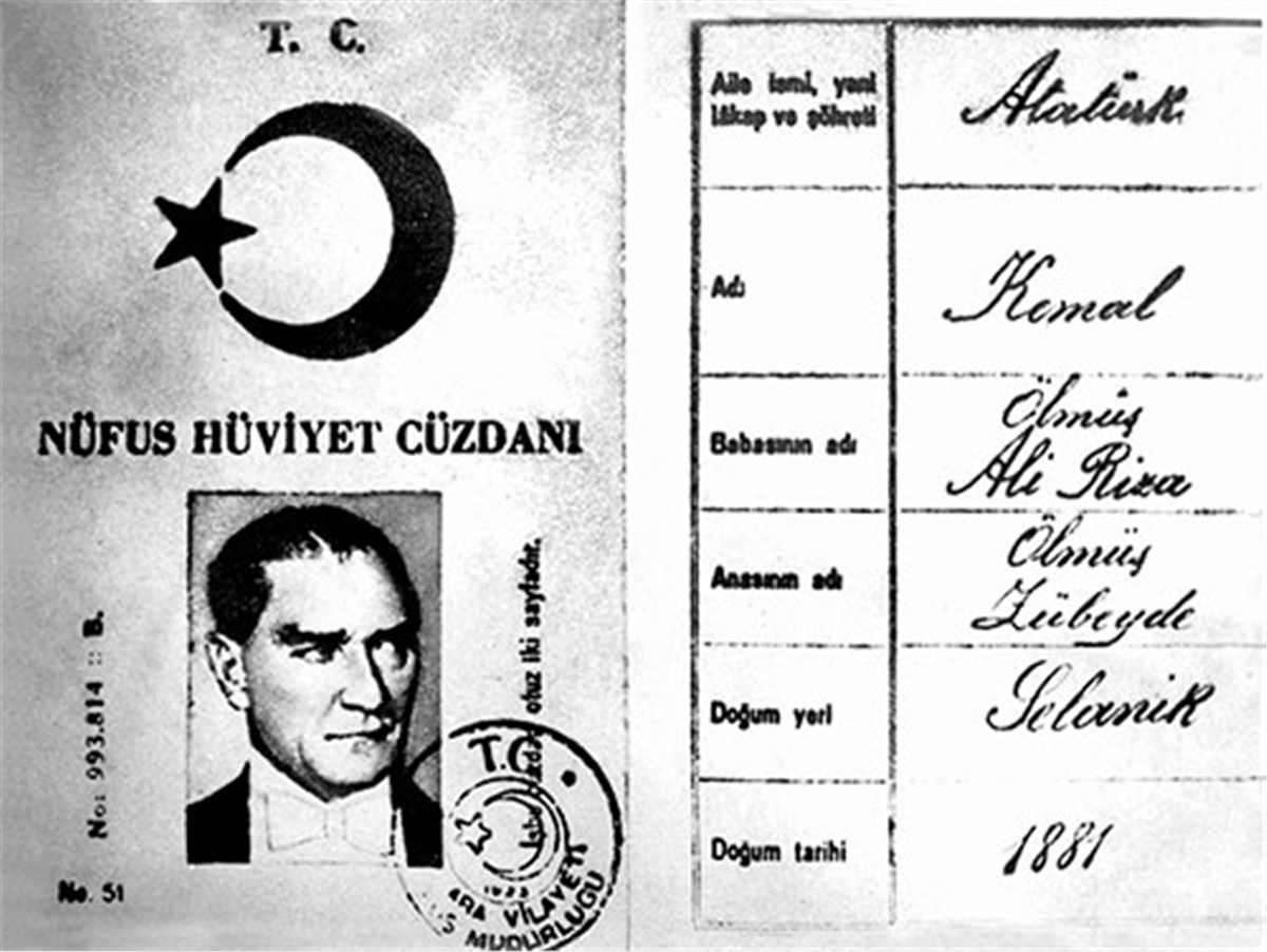 Mustafa Kemal Nüfus Cüzdanı - Kanvas Tablo | Kozaarts.com