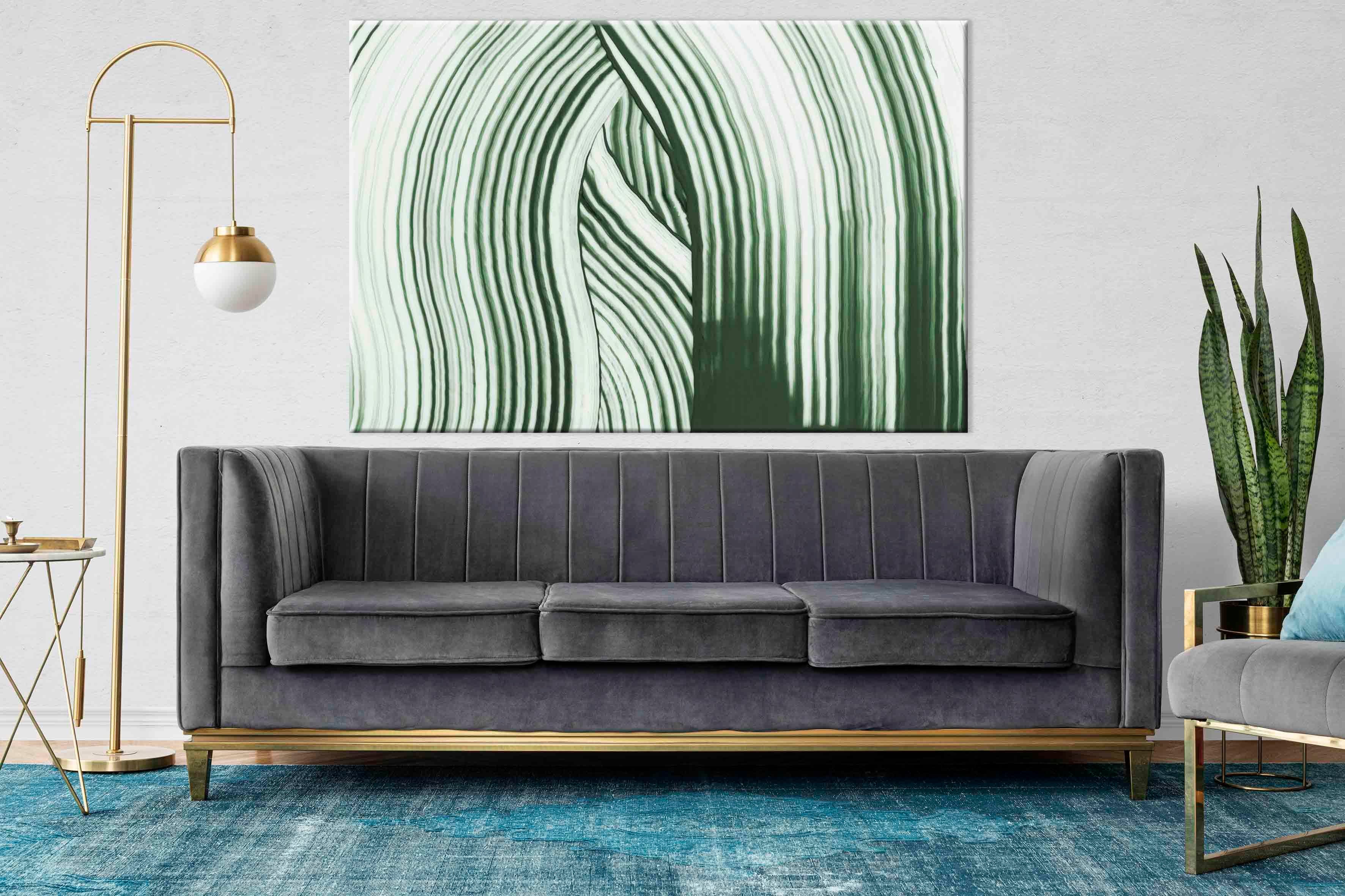 Minimal Soyut Yeşil | Yağlıboya dokulu canvas baskı