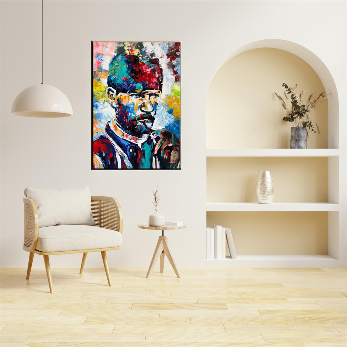 MODERN SİPARİŞ YAĞLI BOYA TABLOLARRenkli Mustafa Kemal ATATÜRK Portresi | Yağlı Boya Tablo | kozaart galeri