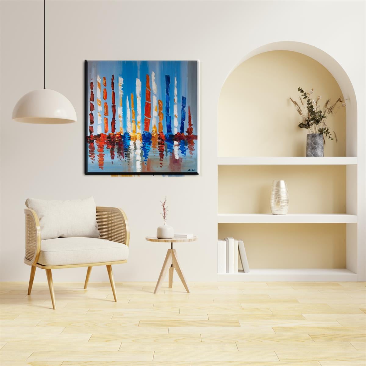 MODERN SİPARİŞ YAĞLI BOYA TABLOLARYelkenler Silüet | Yağlı Boya Tablo | kozaart galeri