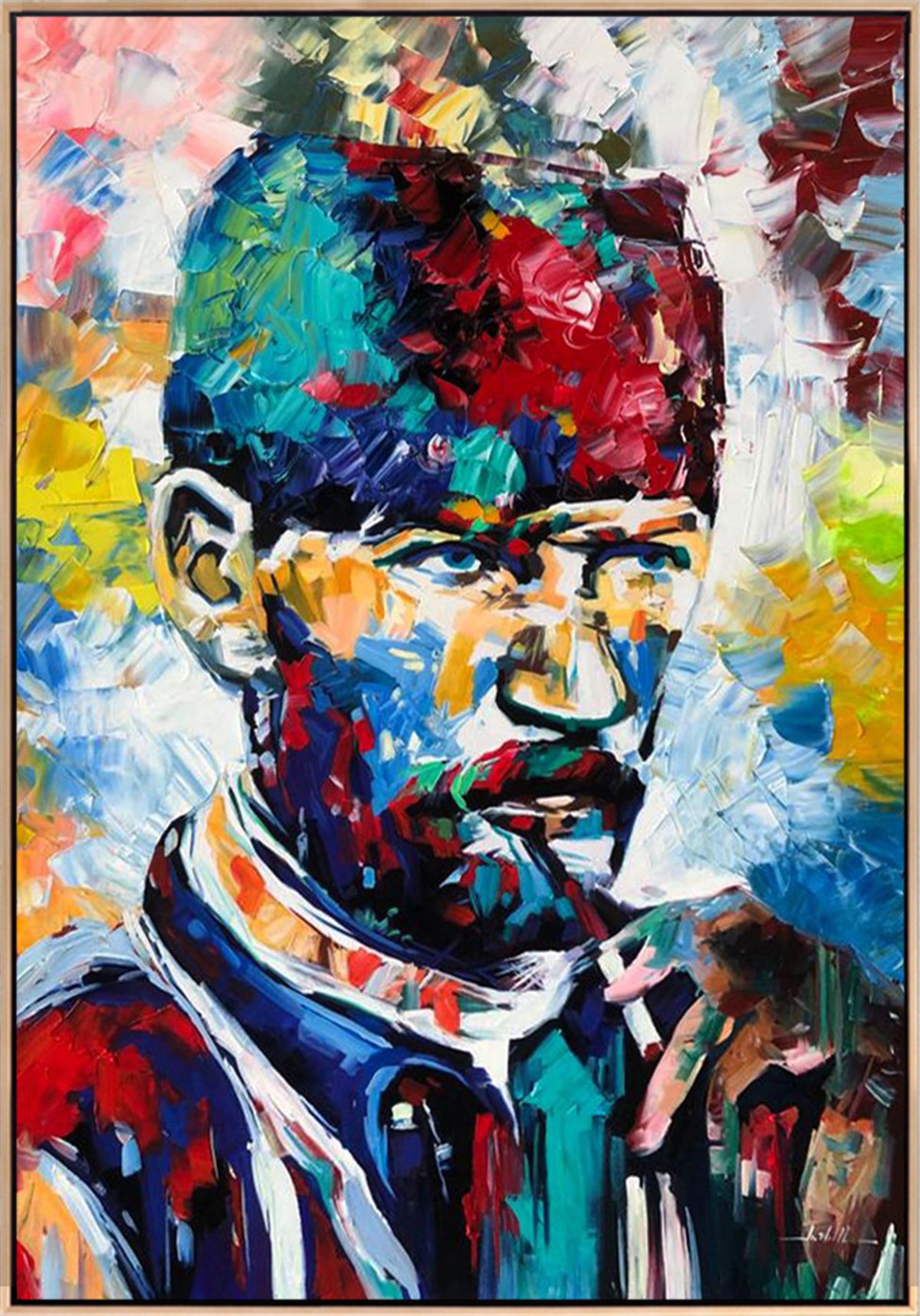 Renkli Mustafa Kemal ATATÜRK Portresi | Yağlı Boya Tablo | kozaart galeri