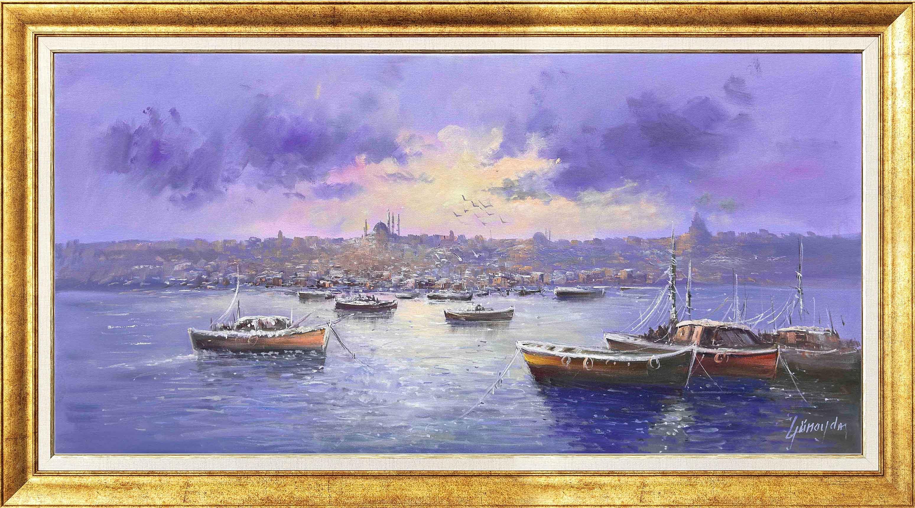 Mor Bulutların Ardında | Yağlı Boya Tablo