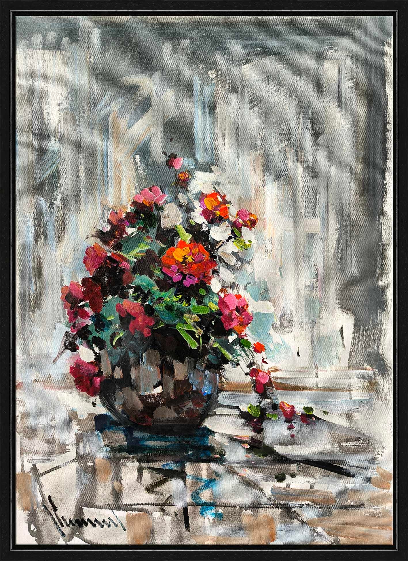 Naif Çiçekler | Yağlı Boya Tablo