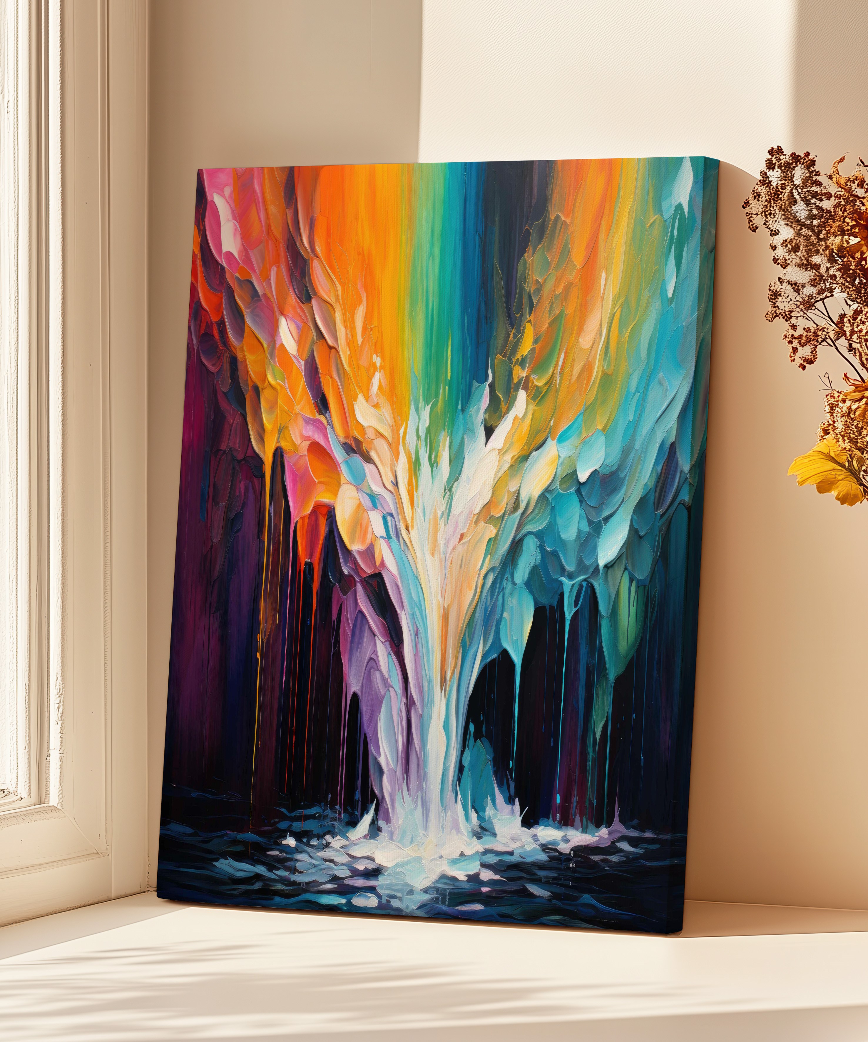 Renklerin Doğuşu | Yağlı Boya Dokulu Canvas Baskı
