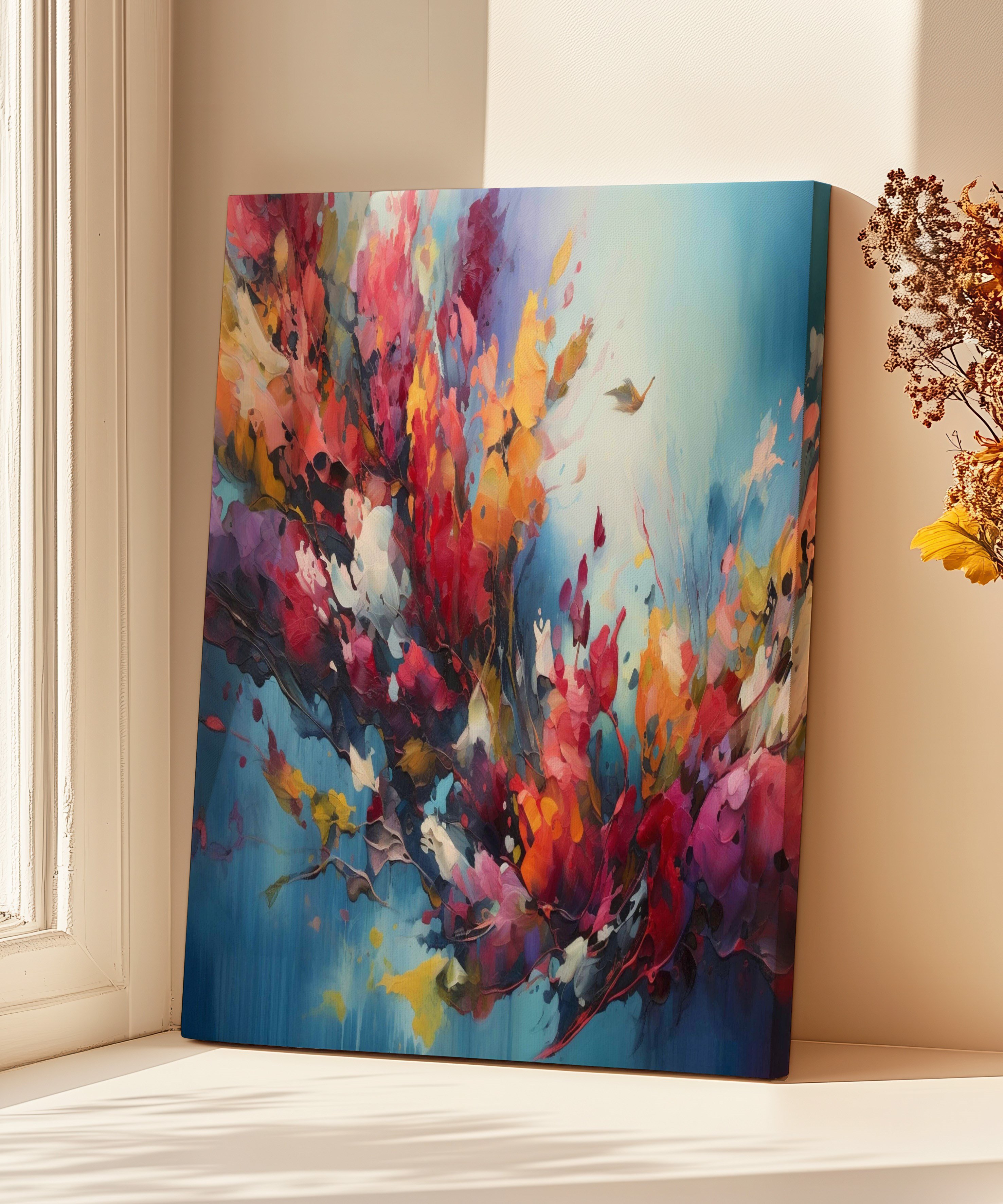 Sonbaharın Nefesi | Yağlı Boya Dokulu Canvas Baskı