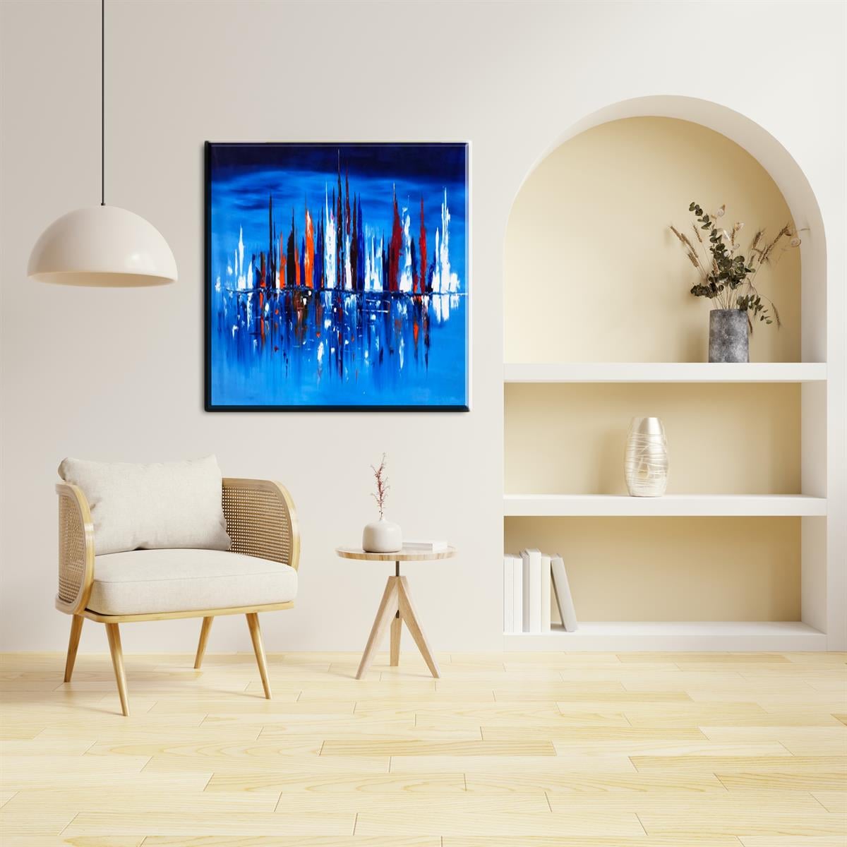 SOYUT SİPARİŞ YAĞLI BOYA TABLOLARSilüet Mavi | Yağlı Boya Tablo | kozaart galeri