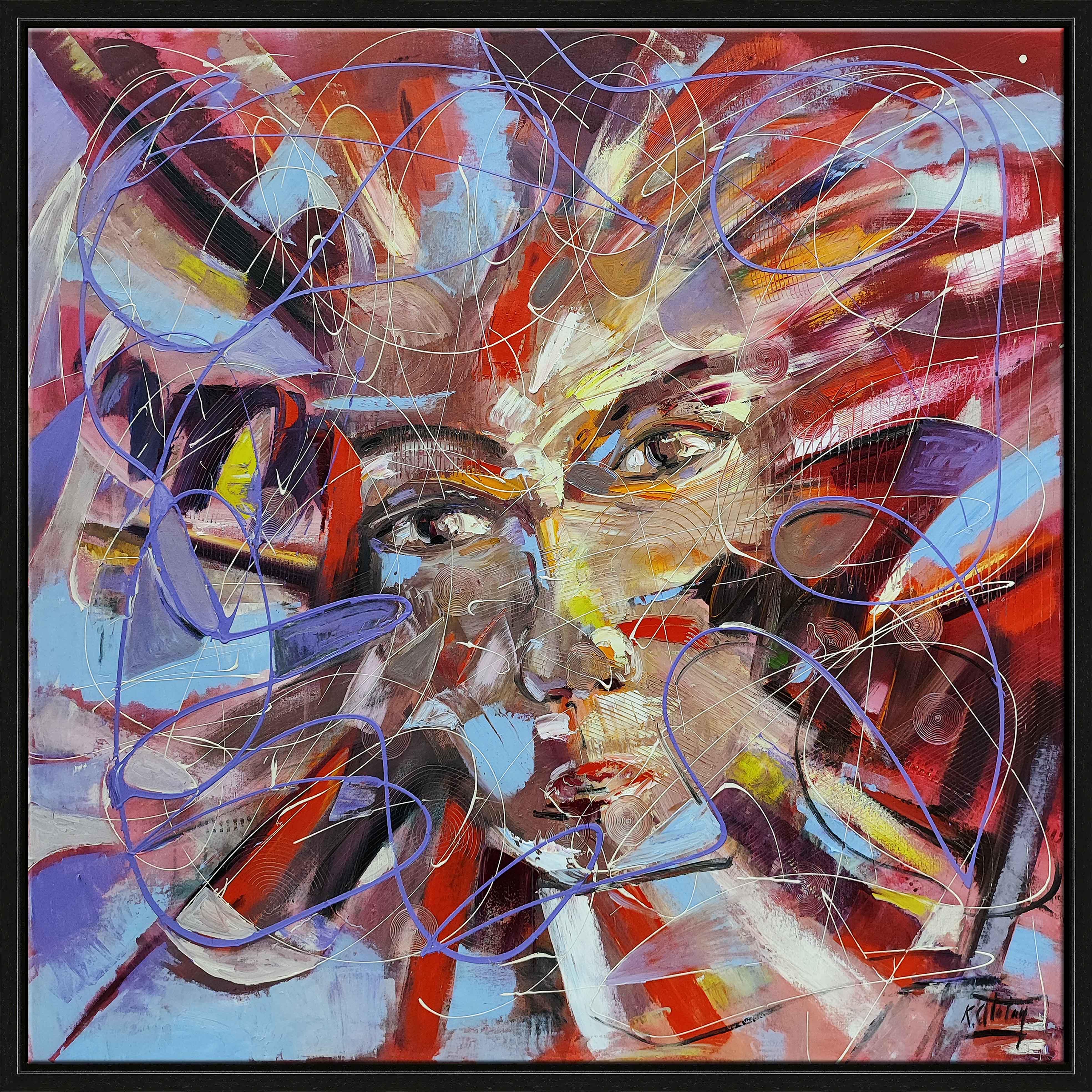 Soyut yağlı boya tablolar