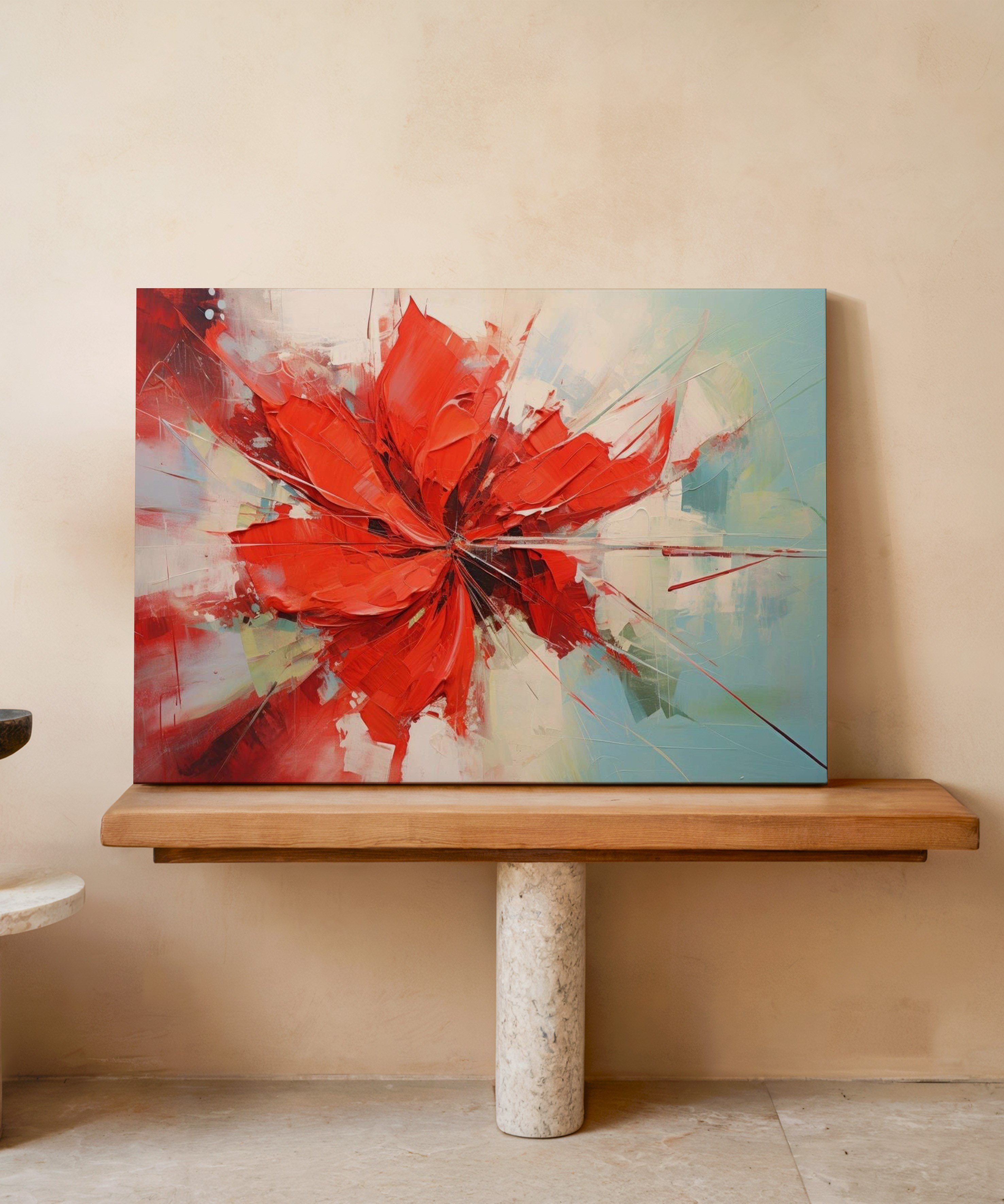 Tutkunun Çiçeği | Yağlı Boya Dokulu Canvas Baskı