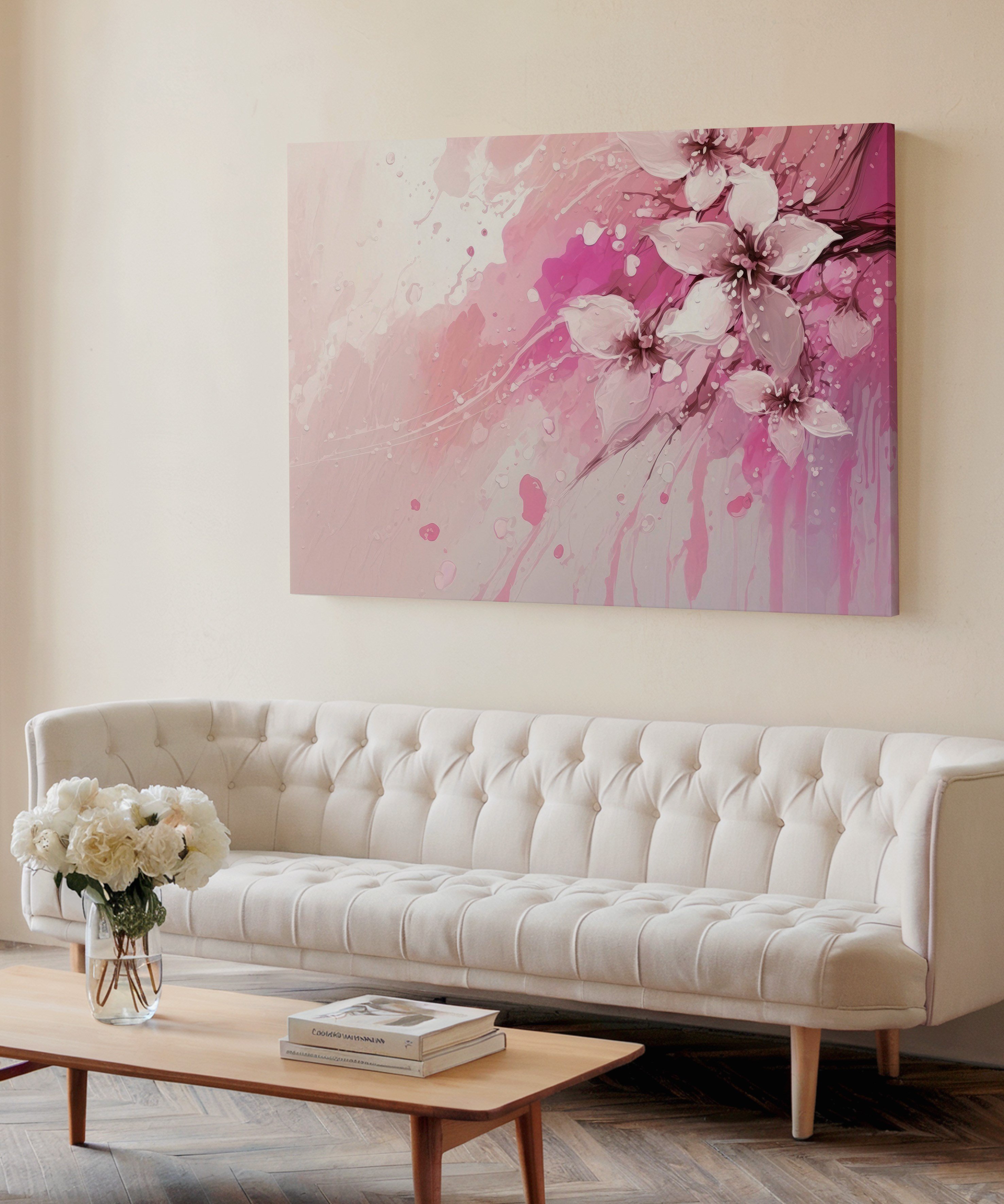 Yeni Bahar Çiçekleri | Yağlıboya dokulu canvas baskı