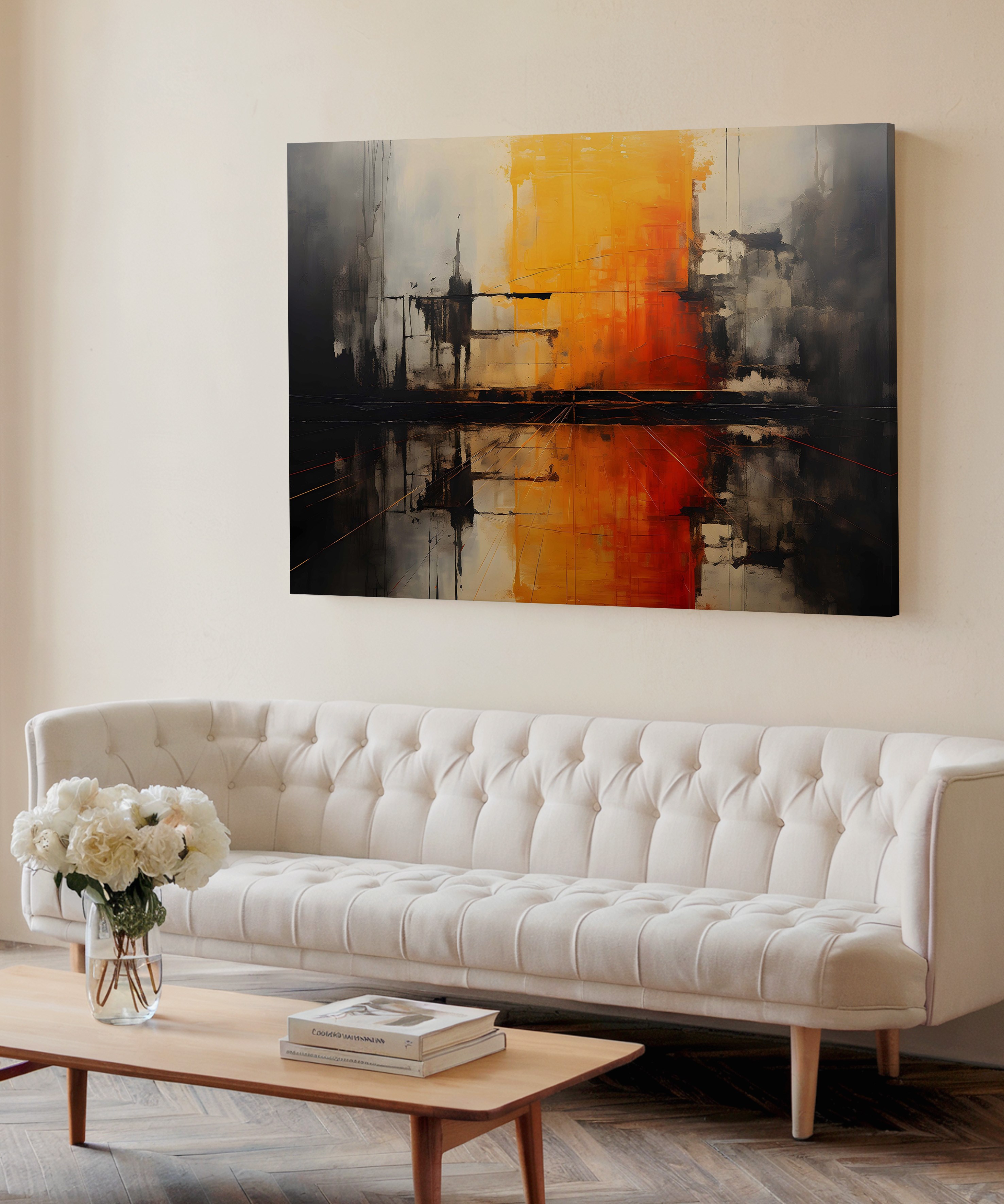 Yol Perspektif | Yağlıboya dokulu canvas baskı