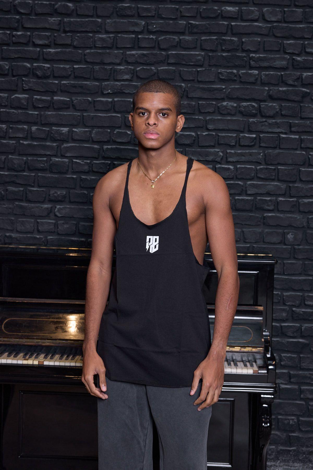 Fast İnce Askı Oversize Atlet Siyah