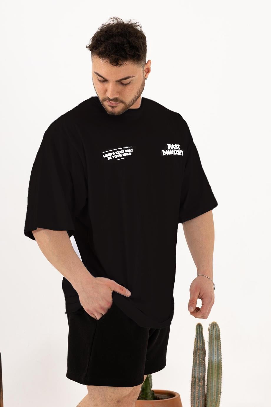 Fast Mindset T-Shirt Siyah