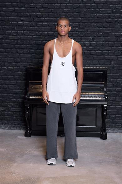 Fast İnce Askı Oversize Atlet Beyaz