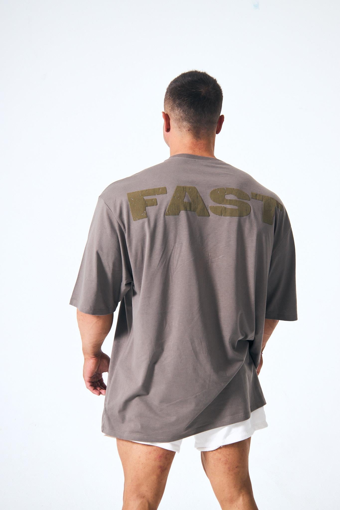 “Fast” Arka Ve Ön Kabartma Baskılı Oversize - Taupe