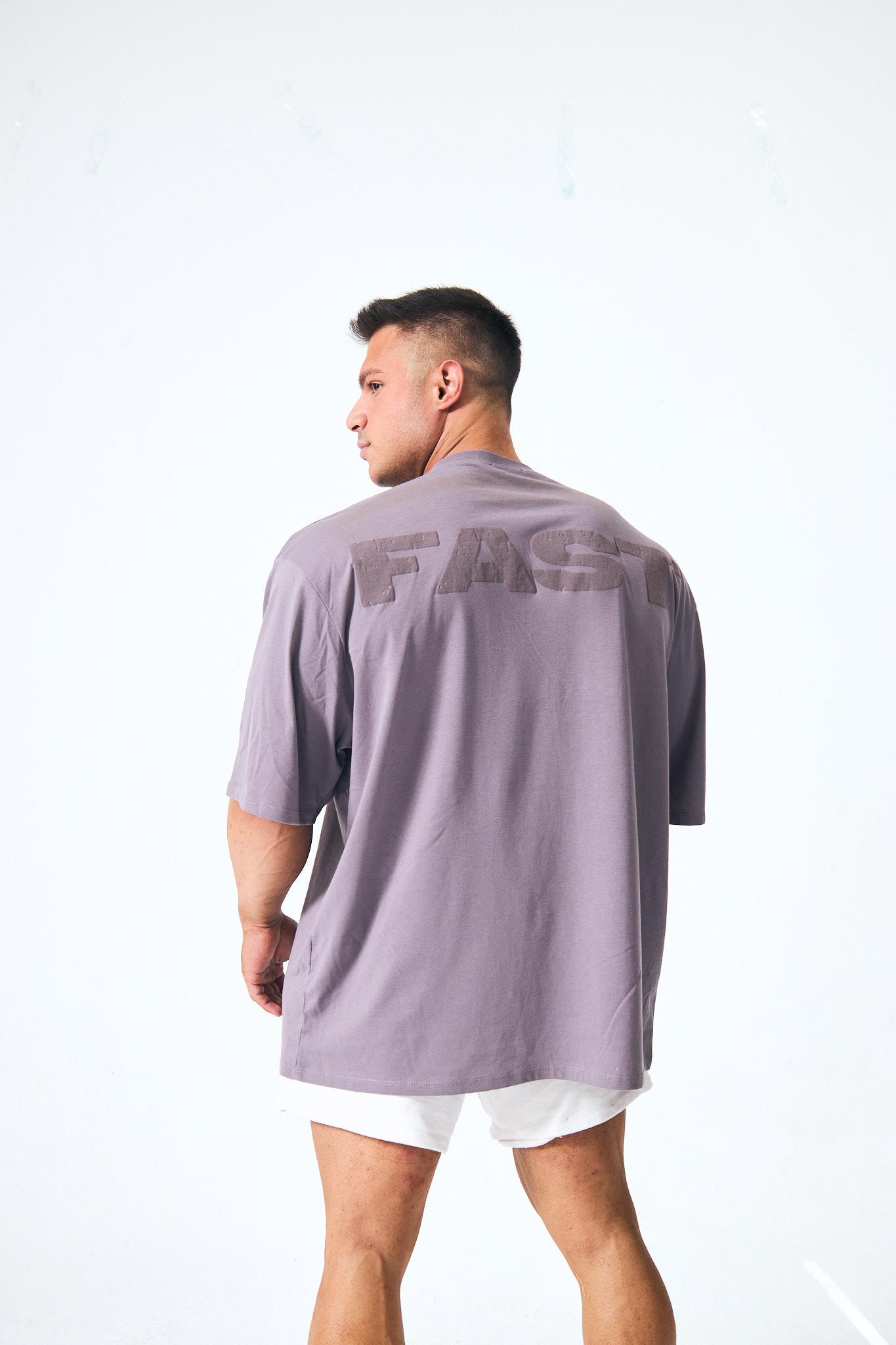 “Fast” Arka Ve Ön Kabartma Baskılı Oversize - Lila