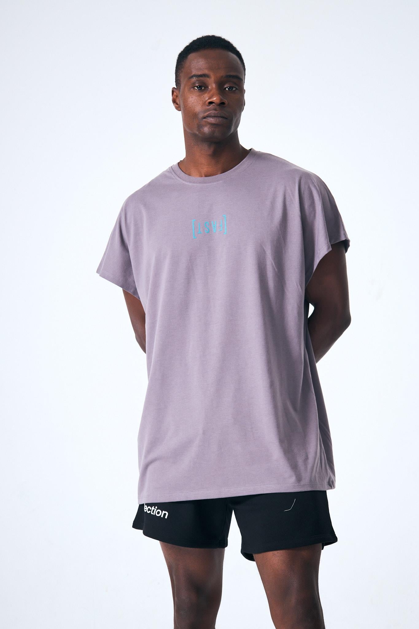 “Line” Arka Ve Ön Kabartma Baskılı Oversize - Lila
