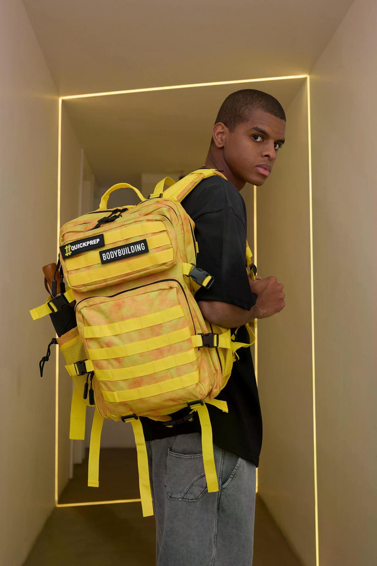 45L Büyük Kapasiteli Taktik Sırt Çantası - Su Geçirmez Askeri Outdoor ve Spor Çantası Sarı