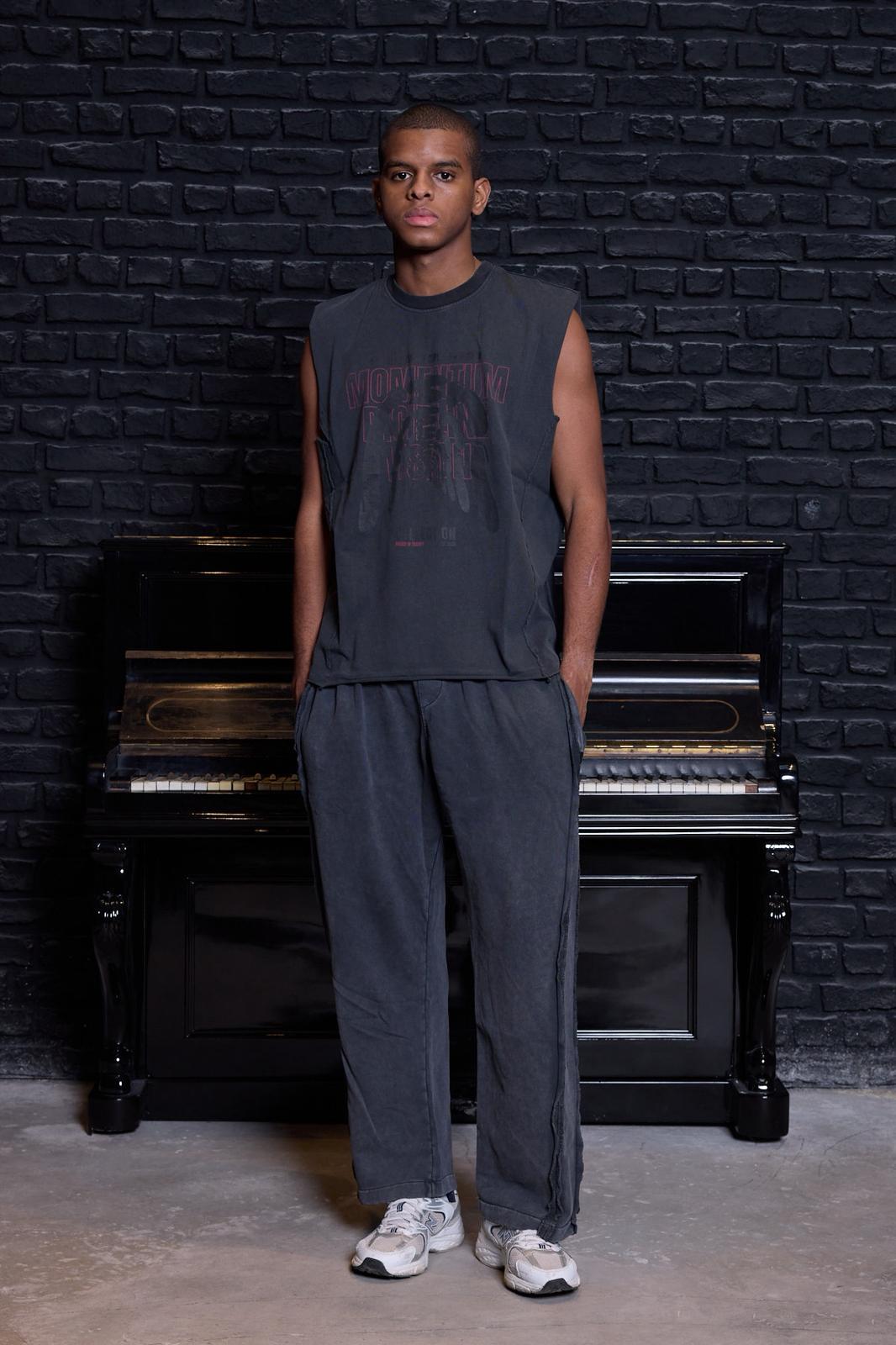 Baskılı Atlet Füme