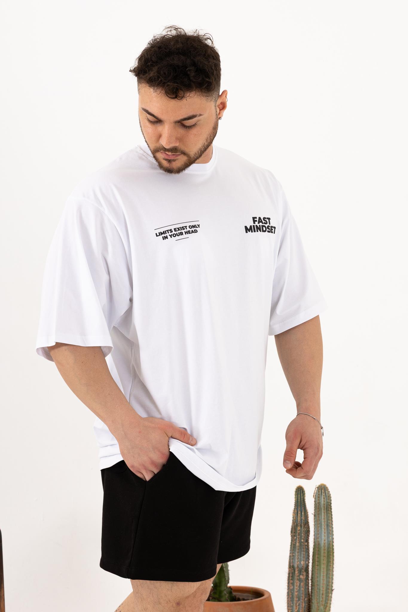 Fast Mindset T-Shirt Beyaz