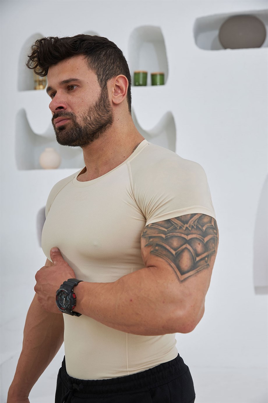 Performance Seamless T-Shirt Bej