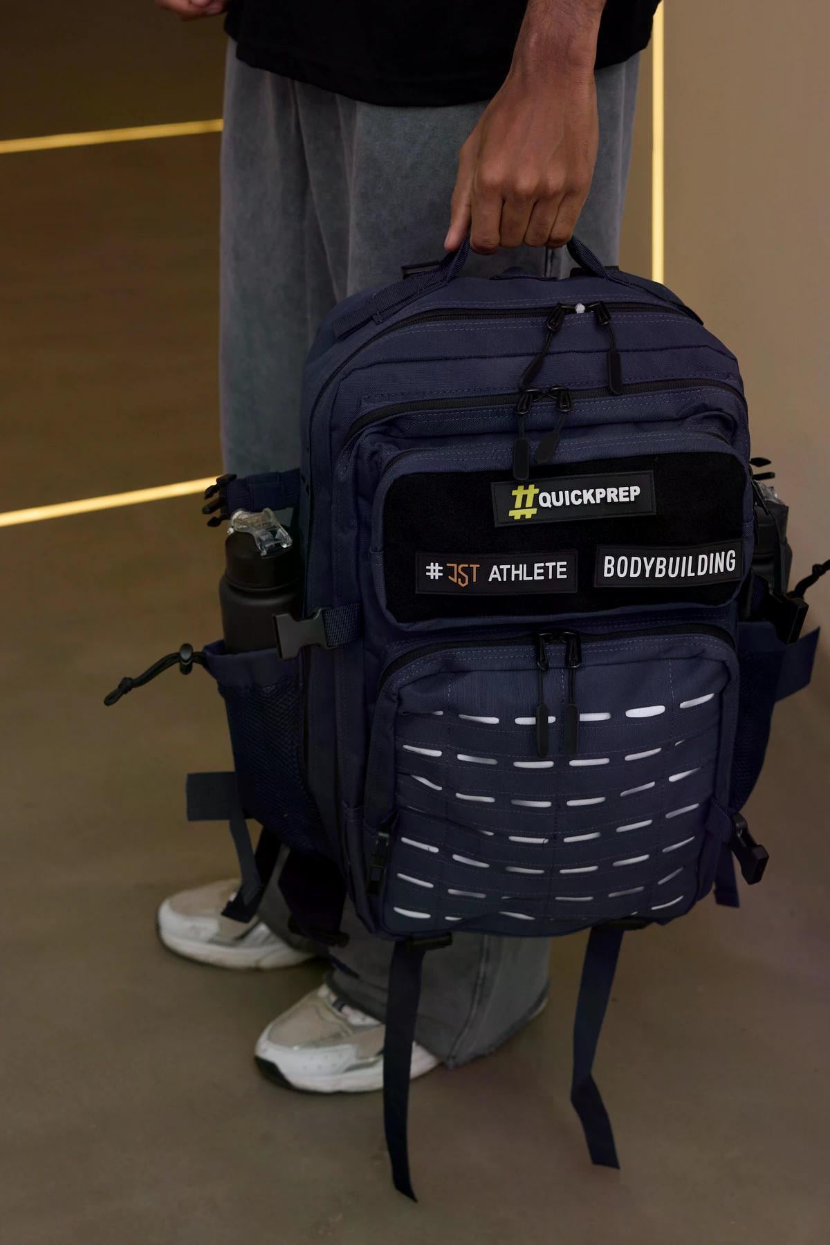 QuickPrep 45L Tactical Outdoor Sırt Çantası — Su Geçirmez, Çok Gözlü, Kamp – Spor – Seyahat Çantası Mavi