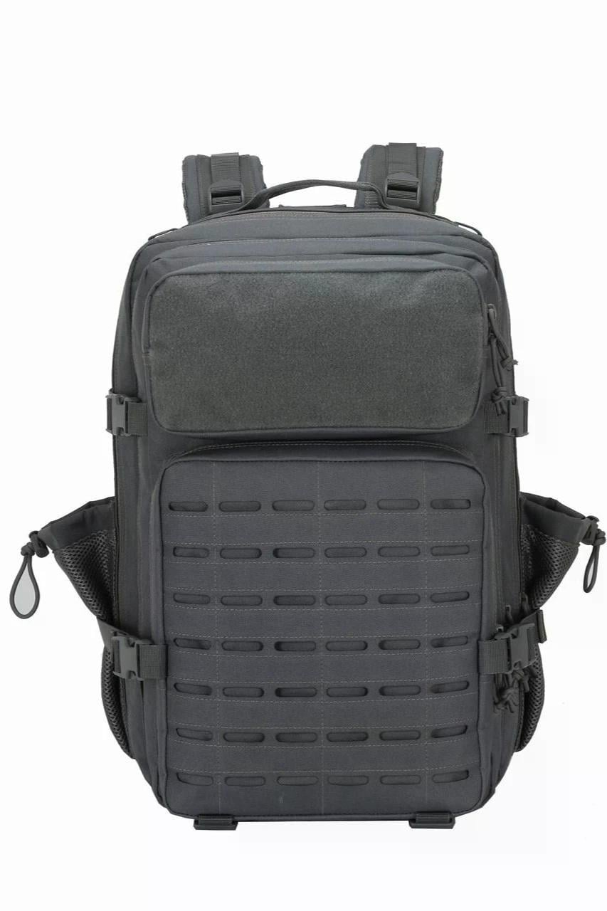 QuickPrep 45L Tactical Outdoor Sırt Çantası — Su Geçirmez, Çok Gözlü, Kamp – Spor – Seyahat Çantası Gri