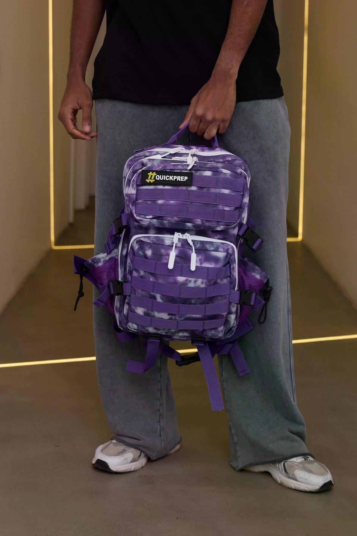 Siyah Taktik Su Geçirmez Sırt Çantası - 25 Litre Dağcı ve Kamp Çantası - Tactical Backpack Mor
