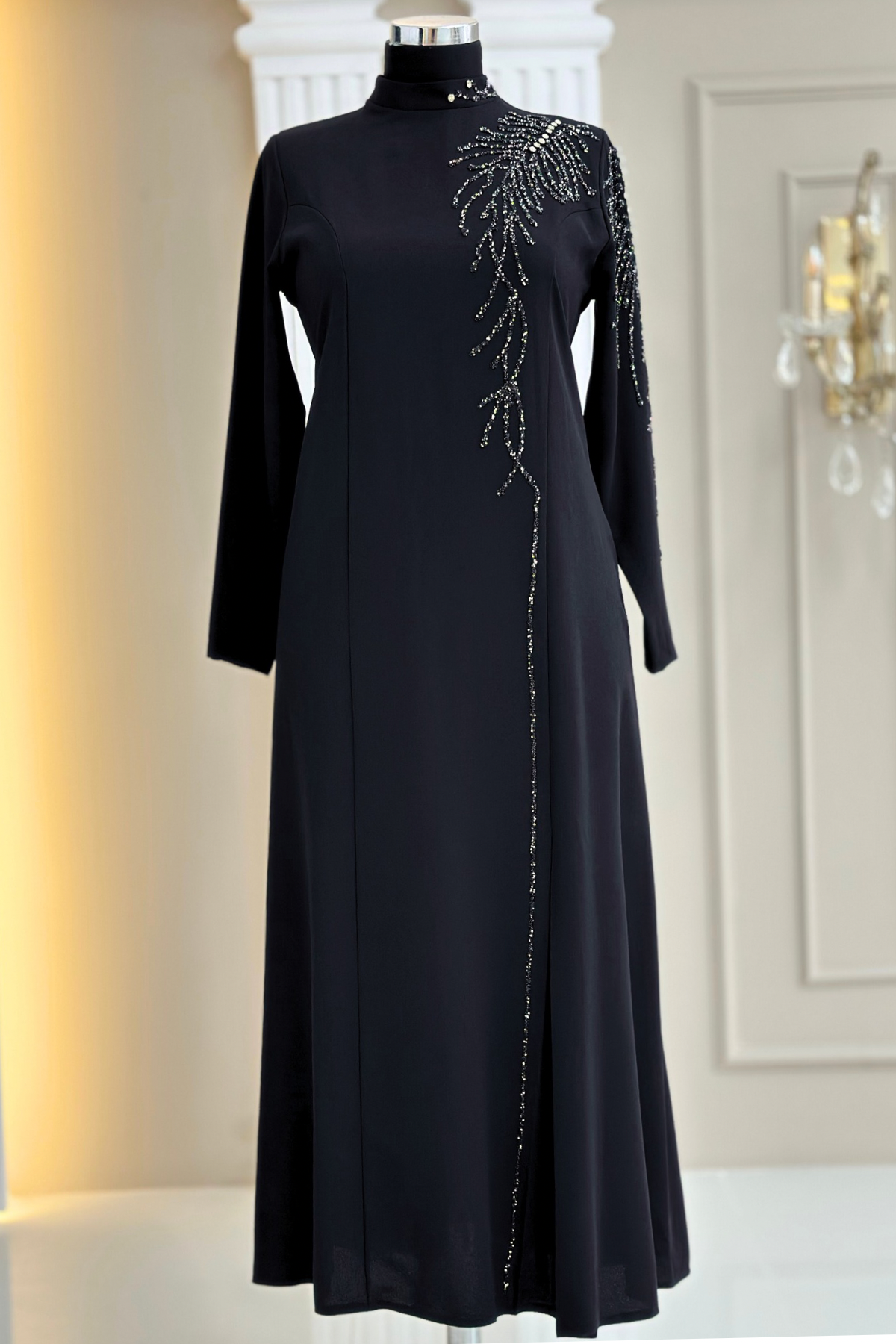 Amine Hüma Elisa Abiye Elbise Siyah