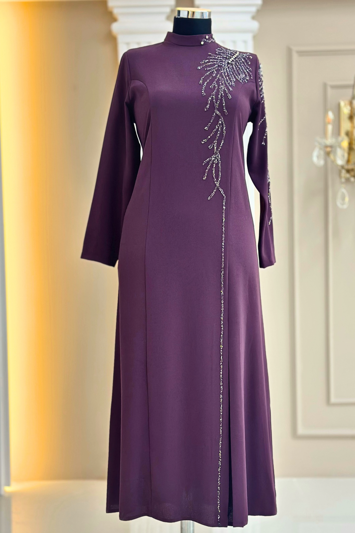 Amine Hüma Elisa Abiye Elbise Violet