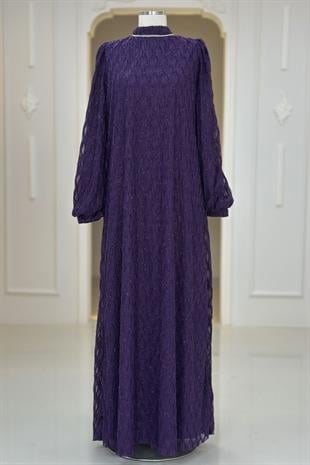 Amine Hüma Ravza Abiye Elbise Mürdüm