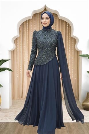 Amine Hüma Tülin Abiye Elbise Antrasit