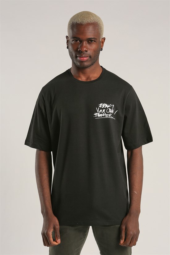 Siyah Renk Oversize Erkek Tshirt 1051