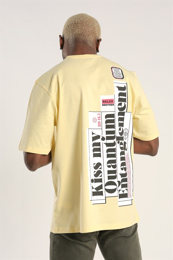 Sarı Renk Oversize Erkek Tişört 1054