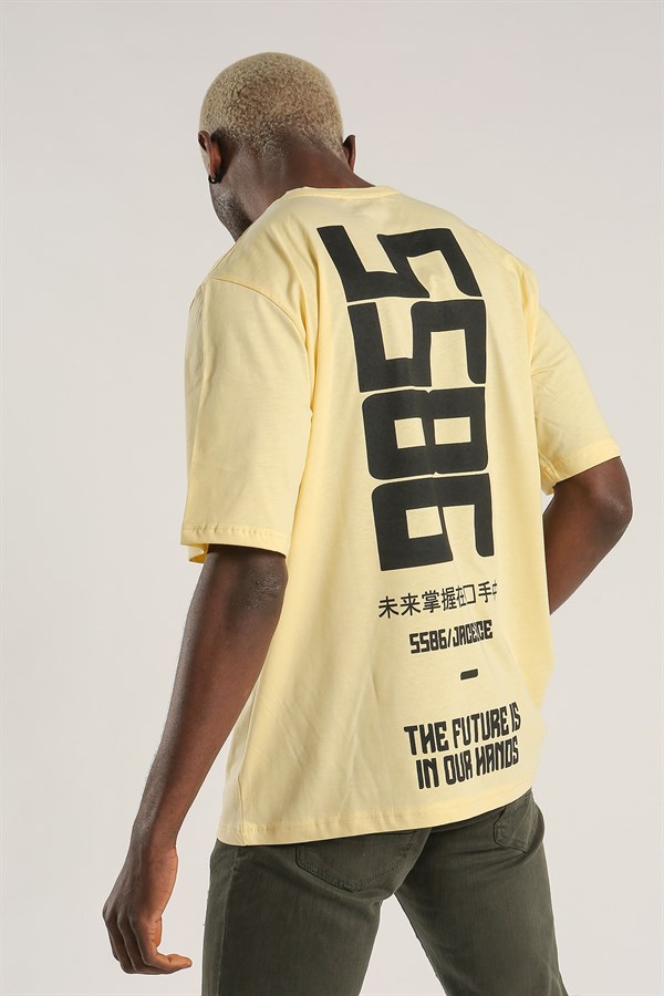 Sarı Renk Oversize Erkek Tshirt 1050