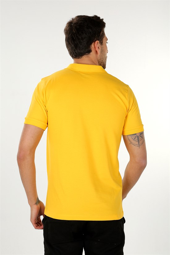 Açık Sarı V Yaka Polo Tshirt 1002