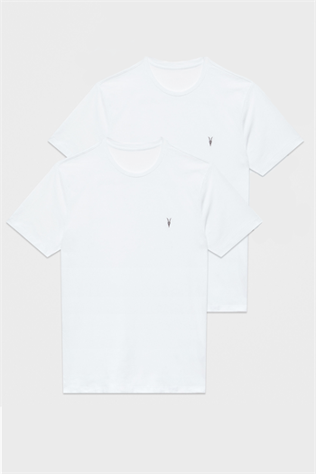Beyaz Renk 2'Li Paket Erkek Tişört 2000