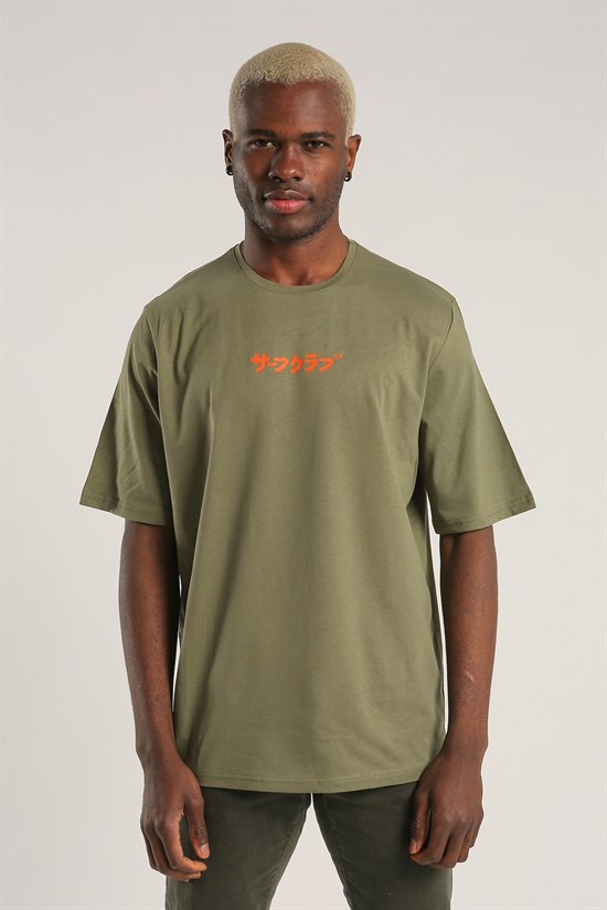 Haki Renk Oversize Erkek T-shirt 1052