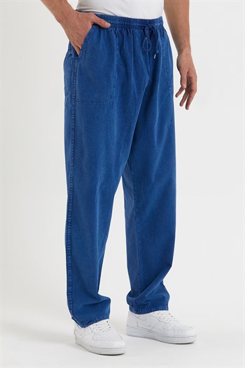 Mavi Renk Erkek Keten Pantolon 1480