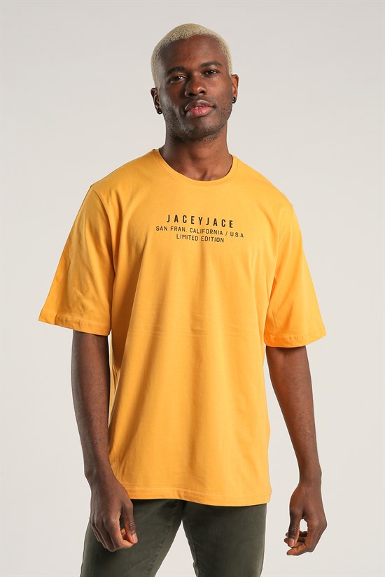 Sarı Renk Oversize Erkek Tişört 1055