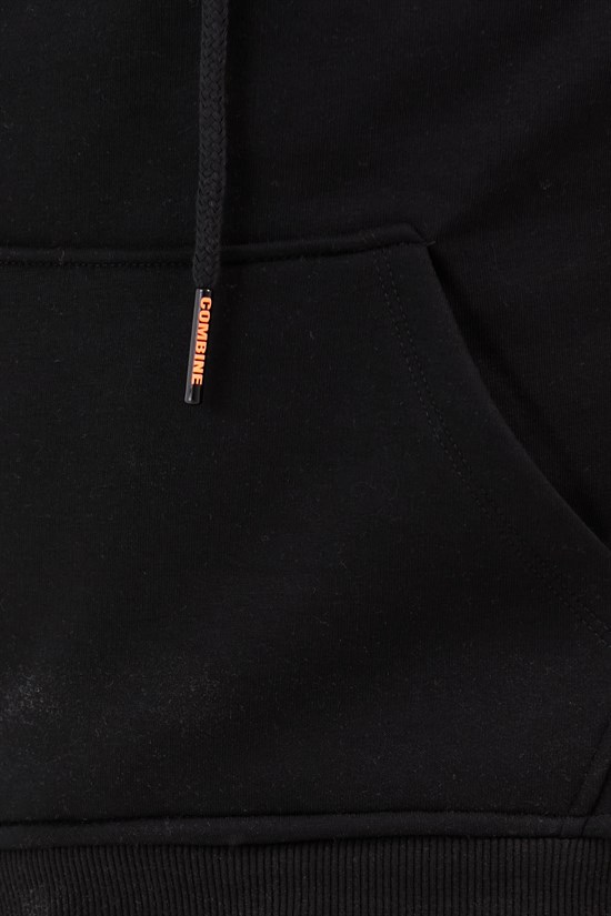 Siyah Renk Kanguru Cepli Kapüşonlu Sweatshirt 1205