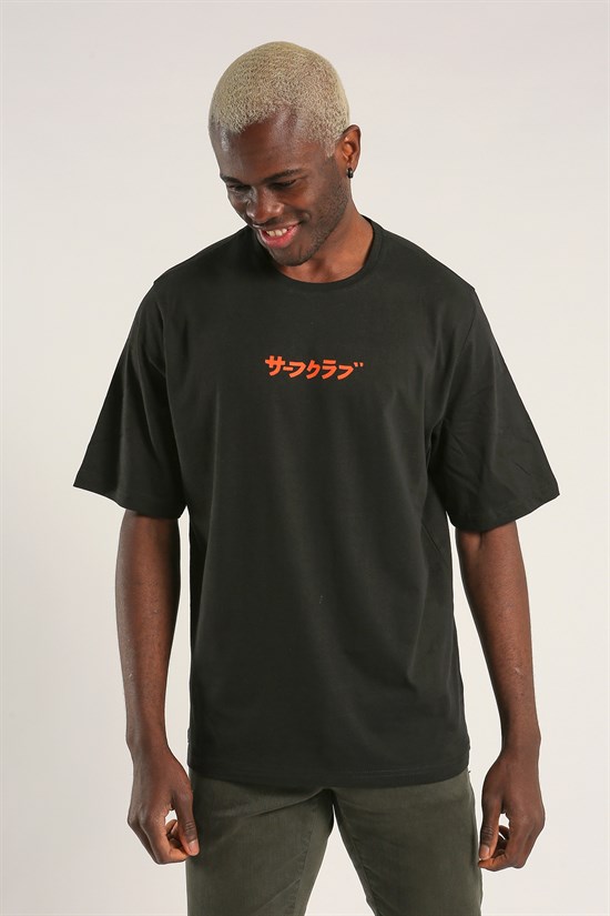 Siyah Renk Oversize Erkek T-shirt 1052