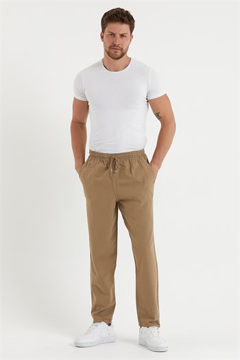 Taş Renk Erkek Keten Pantolon 1480