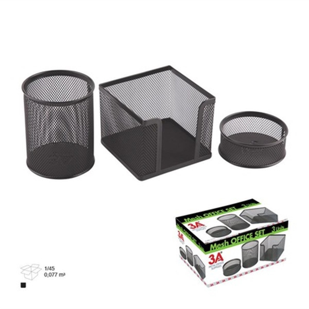 3A 1175 Masa Üstü 3Lü Set-Perfore(Ataçlik+Küp Blok)