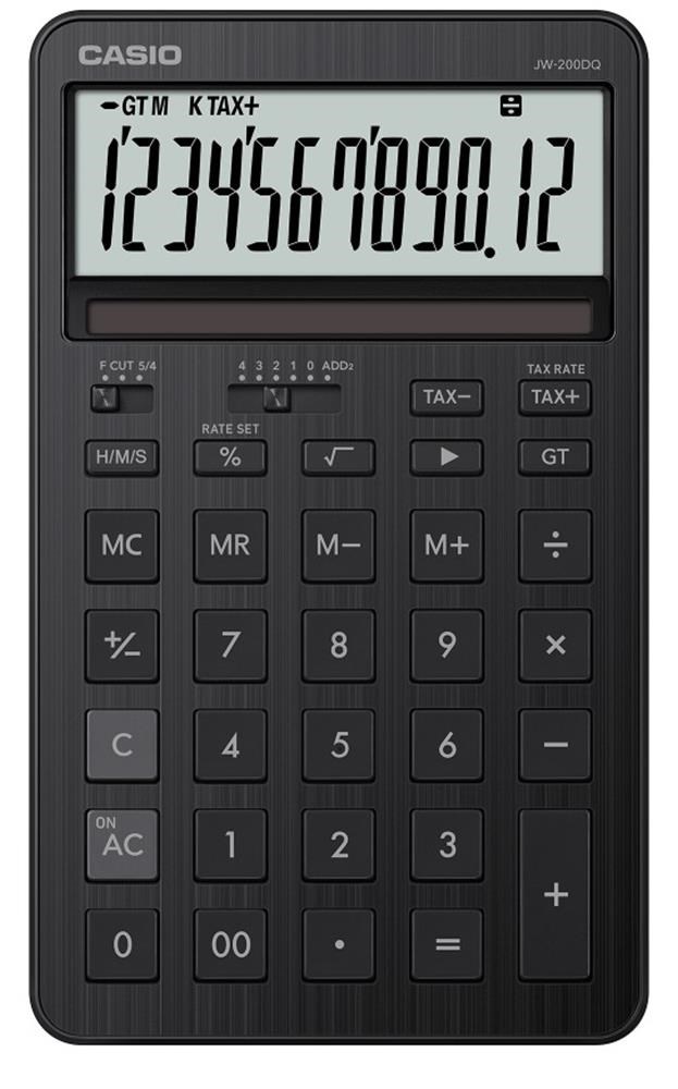 Casio JW-200DQ-BK 12 Hane Siyah Masa Üstü Hesap Makinesi
