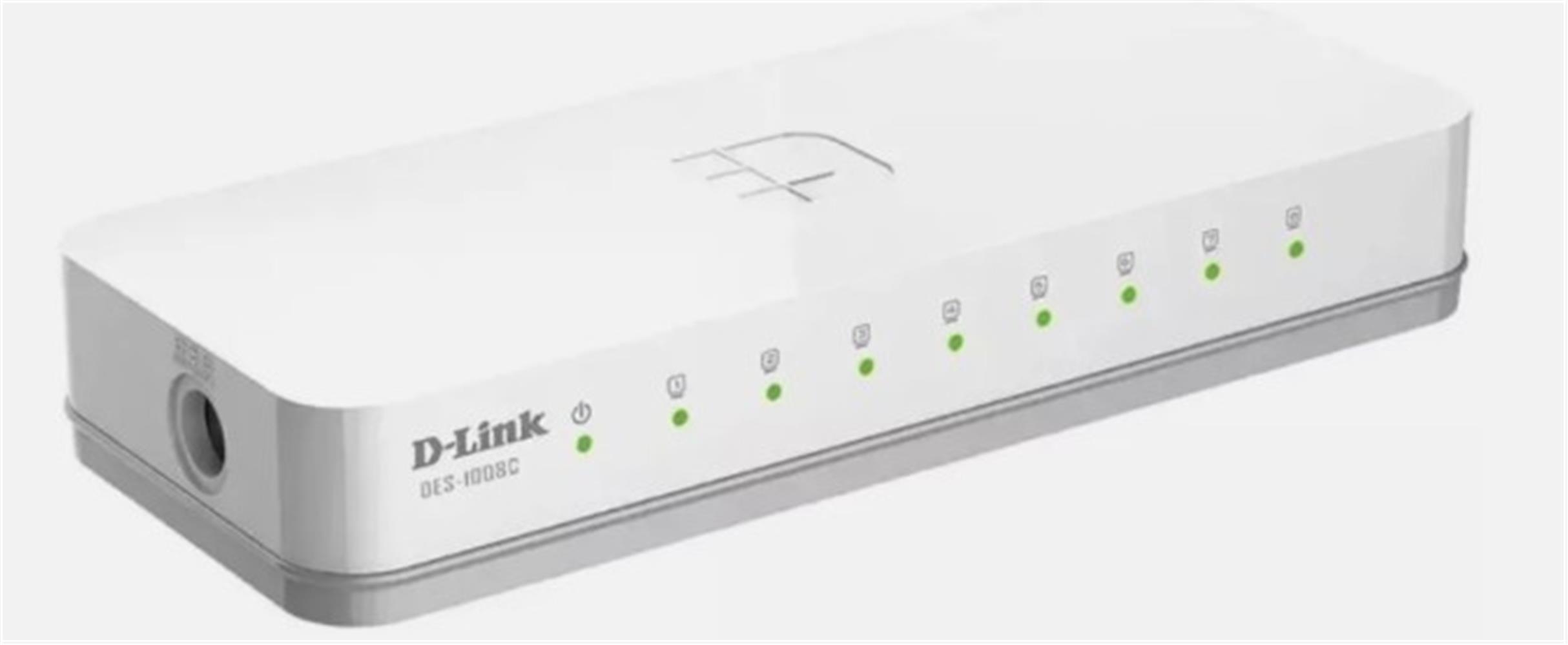 D-Link DES-1008C-E 8 Port 100Mbps Plastik Kasa Masaüstü Ethernet Switch