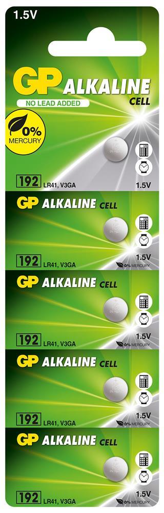 GP GP192-C5 LR41 AG3  Alkalin Düğme Pil 5'li Paket