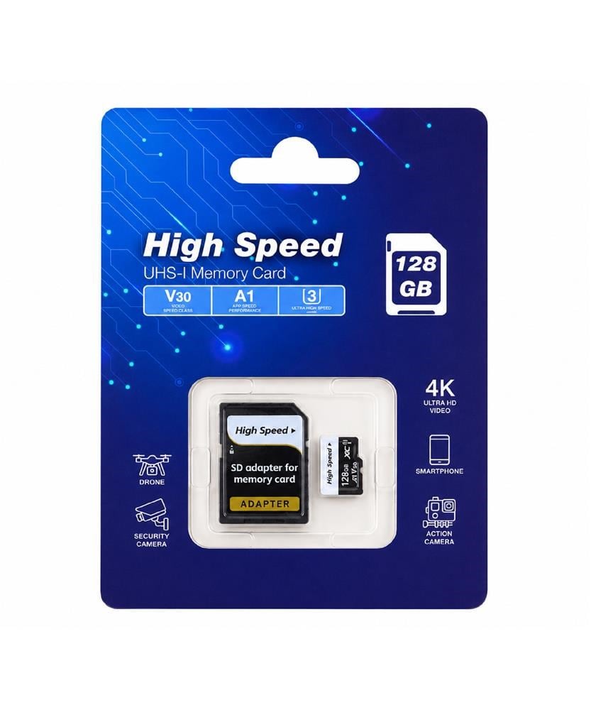 High Speed 128GB A1 V30 U3 Micro Hafıza Kartı Class10