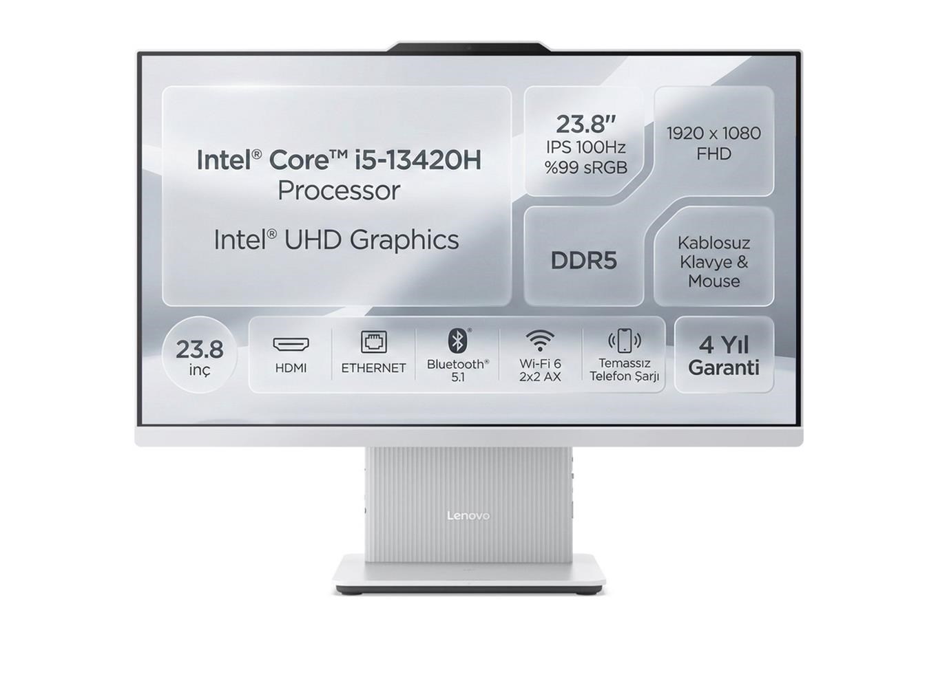 Lenovo Ideacentre 24IRH9 F0HN0053TR I5-13420H 16GB 512GB SSD 23.8