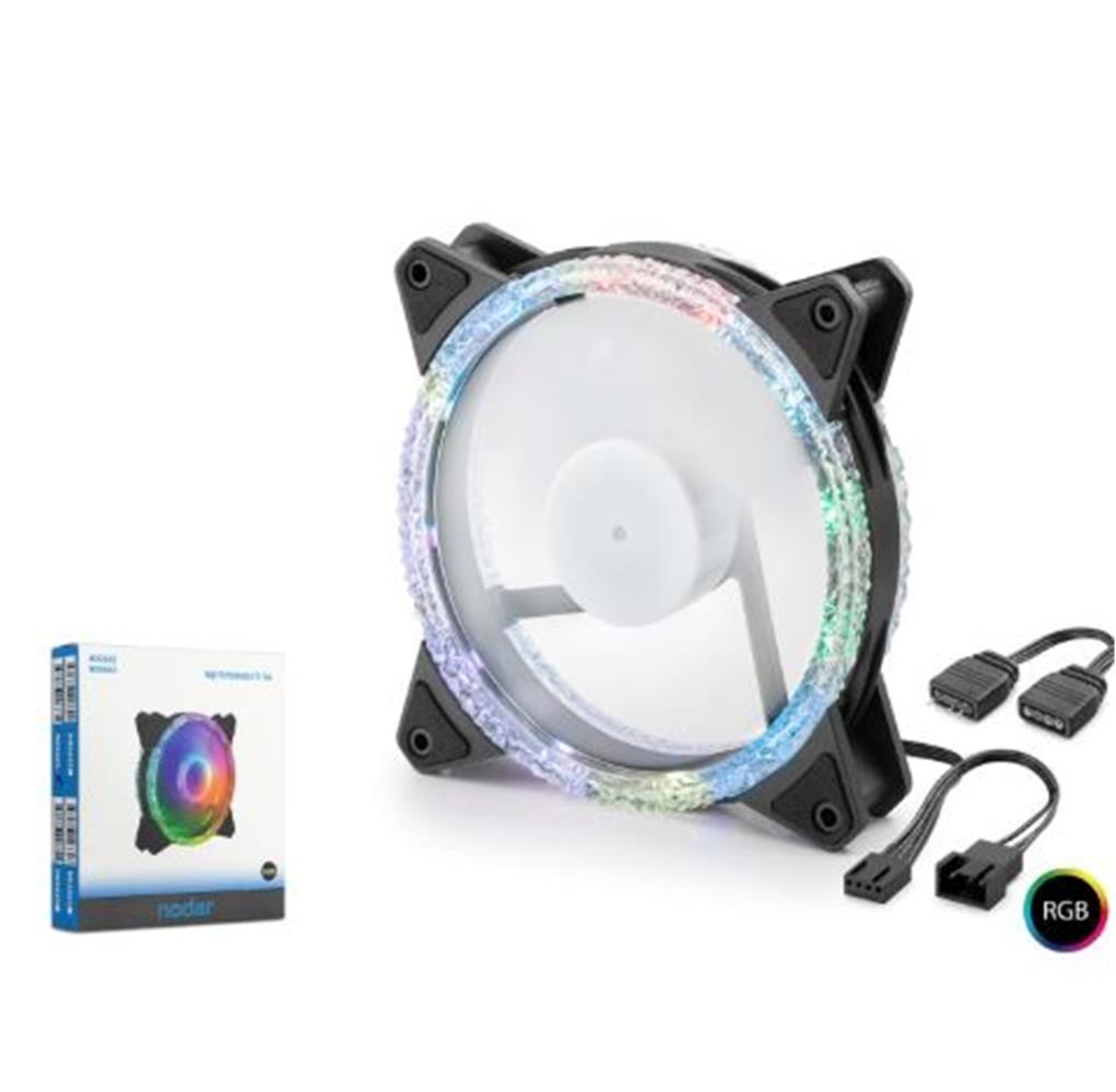 NODAR ND2662 Kasa Fanı Dış Kristal ARGB 120 mm Siyah