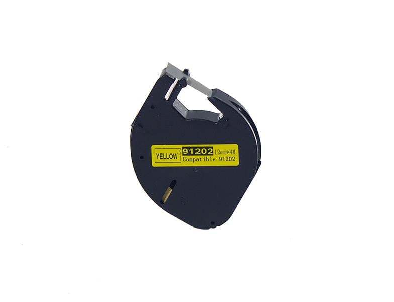 PRINTPEN DYMO LetraTag 59423 PLASTÝK SARI ETÝKETE SÝYAH (S0721620) (12mm x 4M)